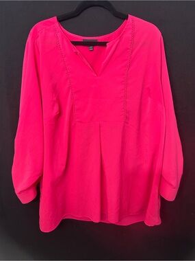 Women’s Lane Bryant Fuchsia Pleated Career Blouse Plus 22 24